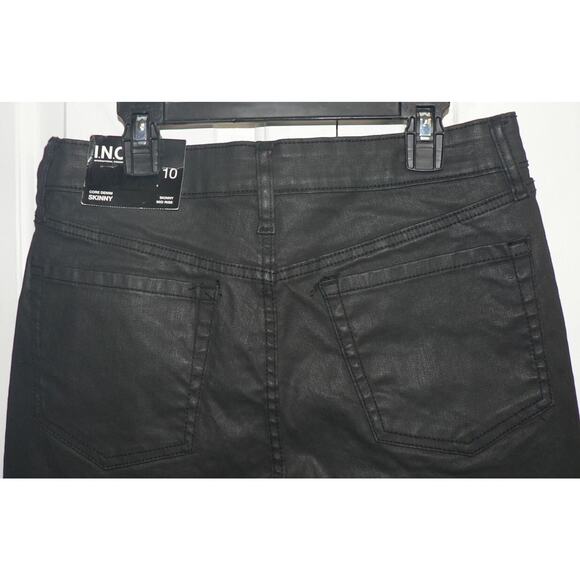 INC International Concepts Womens Mid-Rise Coated Skinny Jeans Black 10/30 $70 - Picture 8 of 8